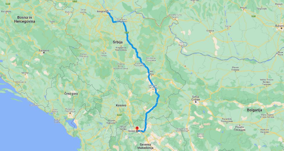 Z avtom do Skopja